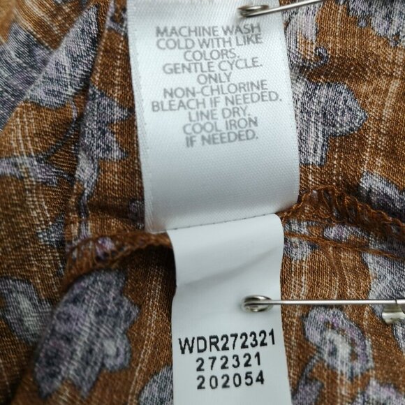 NWT J. Jill Ladies Size 2X Lined Rust w/ Purple Paisleys V-neck Maxi Dress - Picture 6 of 9